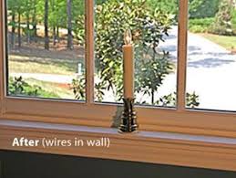No More Dandling Wires At Christmas Time I Really Want This Replace Switch Below The Window With Sockets And P Window Candles Electric Window Candles Candles