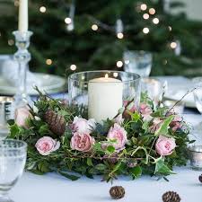 Woodland Antique Fresh Christmas Table Wreath Christmas Flower Arrangements Christmas Flowers Christmas Flower Decorations