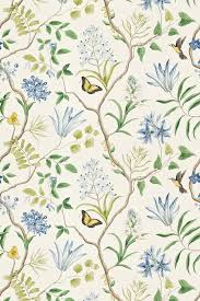 Sanderson Birds Of Paradise Wallpaper Clementine By Sanderson Delft Blue Wallpaper Direct Floral Design Wallpaper Victorian Wallpaper Chintz Fabric