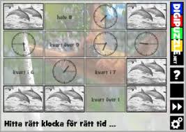 Du får lära dig vad de tolv siffrorna på den analoga klockan betyder för minutvisaren. Trana Klockan Digipuzzle Net