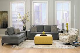 Living Room Stunning Grey Room Sofa With Cube Yellow Leather Ottoman Also Maple Wood Tile Grey Furniture Living Room Living Room Grey Modern White Living Room