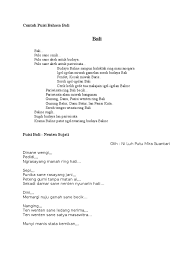 Jun 15, 2018 · sekian saja artikel puisi bahasa bali dan karya sastra yang terlupakan kali ini dan sampai jumpa di artikel contoh contoh puisi bali yang lain. Contoh Puisi Bahasa Bali Pdf