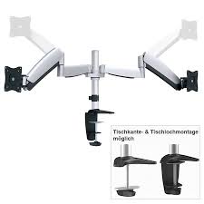 Ricoo Monitor Tischhalterung Fur 2 Monitore Ts3111 Monitorhalterung Gasfeder Schwenkbar Neigbar Hohenverstellbar Schreibtisch Lcd Bildschirmstander 33cm 13 7 Halterung Tv Halterung Schreibtisch