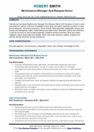 banquet server resume samples qwikresume