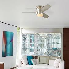 Mazon ceiling fan by harbor breeze. Harbor Breeze Mazon 44 In Brushed Nickel Flush Mount Indoor Ceiling Fan With Light Kit And Remote 3 Blade Amazon Com