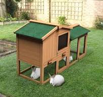 Bunny Cage Indoor 58" Outdoor Wooden - Chicken Coop With Ramp & Removable  Tray Rabbit Hutch