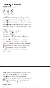 Johnny B Goode Chuck Berry Listen To More Songs Like This At Http Www Mainstreamnetwork Com Listen Guitar Chords And Lyrics Ukulele Songs Ukelele Songs