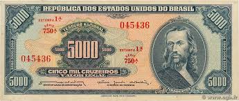 Currency of brazil 5 reals banknote 1994 great egret. 5000 Cruzeiros Brazil 1964 P 174b B93 3457 Banknotes