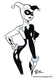 Harley quinn cartoon coloring pages. Black And White Harley Quinn Coloring Pages Printable