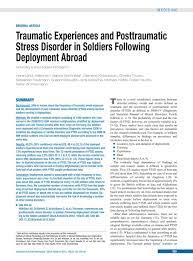Traumatic Experiences And Posttraumatic Stress Disorder In Soldiers Following Deployment Abroad 03 09 2012