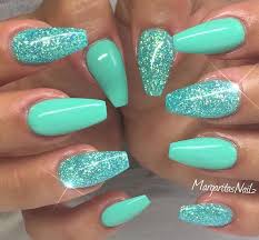 Acrylic Black And Teal Nails Turquoise Glitter Nail Designs Summer Acrylic Teal Nails Coffin Nails Designs