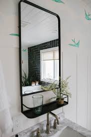 Matte Black Mirror With Shelving Decor Home Decor Cottage Style Bathrooms