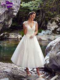 Robe De Mariee Vitoria Robe De Mariee Cheville Point Mariage Short Wedding Dress Wedding Dresses Wedding