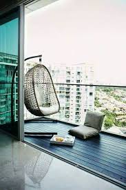 Balcony With Hanging Chair Apartment Balcony Decorating Balcony Design Balcony Furniture