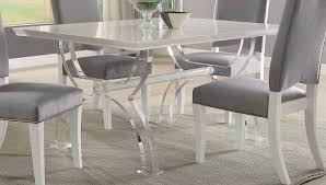 Large selection · custom made · unique designs · customized services Acme Martinus Dining Table High Gloss White Clear Acrylic 74720 At Homelement Com