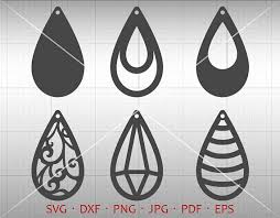 Tear Drop Svg Pendant Svg Vector Dxf Leather Earring Etsy In 2020 Leather Earrings Etsy Earrings Cricut