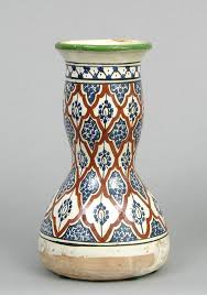 37 A 19th Century Style Persian Ceramic Drum A 19th Century Style Persian Ceramic Drum Without The Drum Skin Made In A Cream Color Glazed Pottery Wit Vazolar