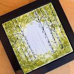 Birch Trees on Tile Using Alcohol Ink