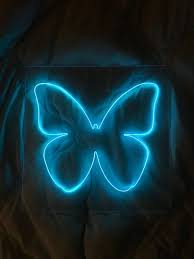 Butterfly Neon Sign 12 X 12 In 18 X 18 In Custom Handmade Blue Aesthetic Pastel Blue Aesthetic Dark Light Blue Aesthetic Neon chinese characters seamless pat. blue aesthetic pastel