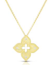Roberto Coin Venetian Princess 18k Diamond Open Flower Necklace Robertocoin Roberto Coin Jewelry Roberto Coin Necklace