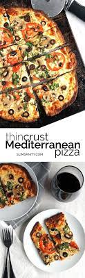 Thin Crust Mediterranean Pizza Recipe Mediterranean Recipes Mediterranean Diet Recipes Mediterranean Pizza