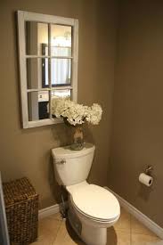 Small Country Bathroom With No Windows Decor Window Mirror Countryfurniture Half Bathroom Decor Country Bathroom Bathroom Decor