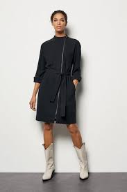 Evans pretty black floral dress / front pockets new+ tags. Zip Front Shirt Dress Karen Millen