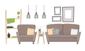 You can visit an interiors home furniture store in camp hill and lancaster to. Flat Vector Illustration Home Interior Design Cozy Living Room With Sofa Table Stairs And Paintings Stylish Apartments In R Stock Vector Illustration Of Furniture Cushions 79128787