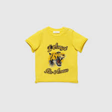 Gucci Baby Yellow Tiger And L Aveugle Par Amour Print T Shirt Gucci Baby Clothes Gucci Baby Baby Clothes