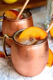 Ginger Peach Moscow Mules Mule Cocktail Recipe Summer Cocktail Recipes Mule Recipe