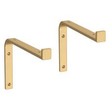 Liberty 8 27 In Painted Brushed Brass Steel Wraparound Decorative Shelf Bracket 2 Pack S43394c 523 U The Home Depot Decorative Shelf Brackets Steel Shelf Brackets Shelf Brackets