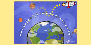 This lower case letter arc mat with manuscript style letters is a great way to help students with letter recognition and sequencing. Space Alphabet Arc