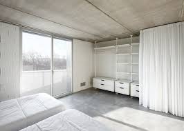 Ikea Stolmen Open Wardrobe System With White Curtain Cover Grey Polished Concrete Floor Curtains For Closet Doors Bedroom Closet Doors Closet Bedroom