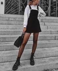 37 Black And White Outfits Make You Fashionable Outfits With Black And White Wearing Style Corduroy Overall Dress Winter Dress Outfits Fashion