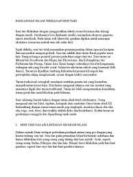 Sejak awal, islam sentiasa memberi perhatian kepada perlindungan alam sekitar di samping memulihara sumber semula jadi sedia ada. Pandangan Islam Tentang Seni Tari