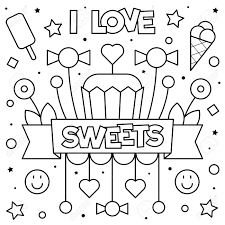 Previous first page last page next. I Love Sweets Coloring Page Black And White Vector Illustration Royalty Free Cliparts Vectors And Stock Illustration Image 111631545