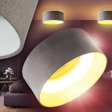 Led Deckenleuchte Strahler Stoff Deckenlampe Flur Wohn Zimmer Lampe Kuchen Grau Ebay Deckenlampe Flur Lampen Led