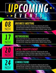 Upcoming Event Flyer Event Calendar Template Business Calendar Event Calendar