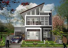 Contoh model rumah minimalis, atap miring elegan, di lahan lebar 6,5 meter. Contoh Model Rumah Atap Miring Modern Gambar Desain Model Rumah Minimalis