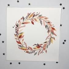 Couronne De Feuilles Facile A L Aquarelle En 2020 Aquarelles Faciles Aquarelle Florale Aquarelle Fleurs
