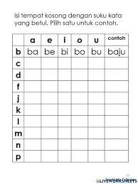 Bahan pembelajaran prasekolah latihan suku kata mp3 & mp4. Menulis Suku Kata Worksheet
