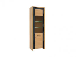Maybe you would like to learn more about one of these? Modern Floor Standing Tall Narrow Glass Display Cabinet Oak Wood Veneer Black Gloss Impact Furniture