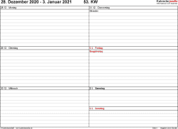 Kostenlose vorlagen für wochenkalender/wochenplaner 2021 in pdf (1 woche pro seite), in vielen varianten, zum download & ausdrucken, mit feiertagen & kw. Wochenkalender 2021 Als Pdf Vorlagen Zum Ausdrucken