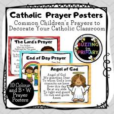 This Resource Includes 10 Brightly Coloured And Black And White Versions Of Common Catholic Prayers For Children In 2020 Catholic Prayers Prayers For Children Prayers