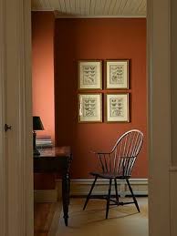 Think less halloween, more marigold. Willow Decor A Pennsylvania Farmhouse Colonial Interior Historic Paint Colours Orange Accent Walls
