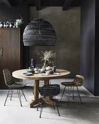 Extra Large Black Hand Woven Wicker Pendant The Forest Co