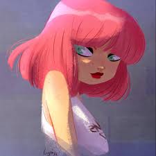 Pink Hair Illustration Pinkhair Pink Girl Characters With Pink Hair Girl With Pink Hair Girl Cartoon Characters