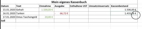 Nach neuem recht ist die führung eines kassenbuches in excel nicht zulässig bzw. Mit Excel Ein Eigenes Kassenbuch Erstellen So Gehts