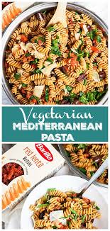 Ad This Vegetarian Mediterranean Pasta Makes A Great Easy And Healthy Dinner Recipe It S Full Of Fre Mediterranean Pasta Vegetarian Healthy Vegetable Recipes