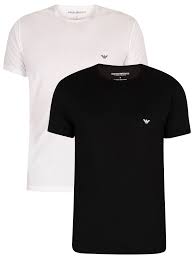 Find emporio armani logo from a vast selection of shirts. Emporio Armani 2 Pack Lounge Crew T Shirts White Black Standout
